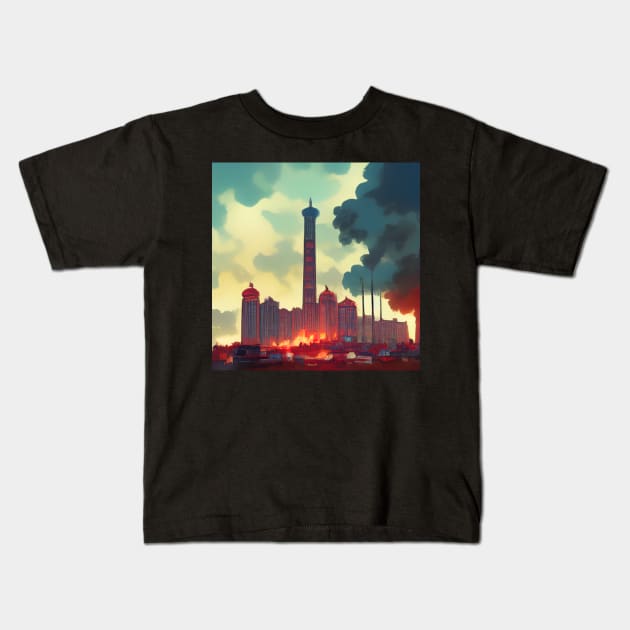 Tianjin | Comics Style Kids T-Shirt by ComicsFactory